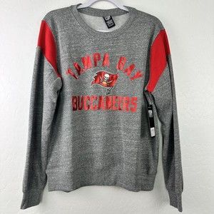NFL Tampa Bay Women's Buccanners Pullover Sweater Top Gray Red